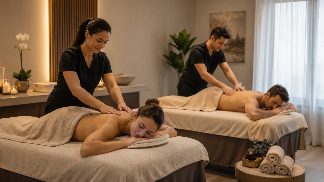 image showing couples massage at the recovery room.