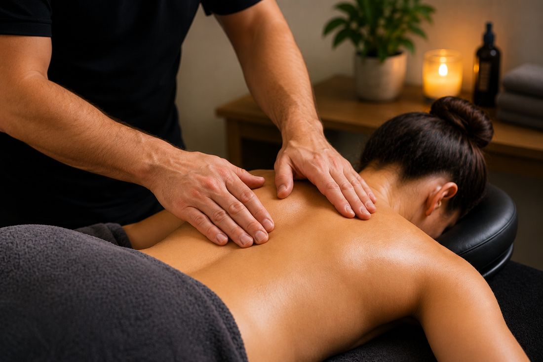 myofascial release being practiced by a massage therapist. 